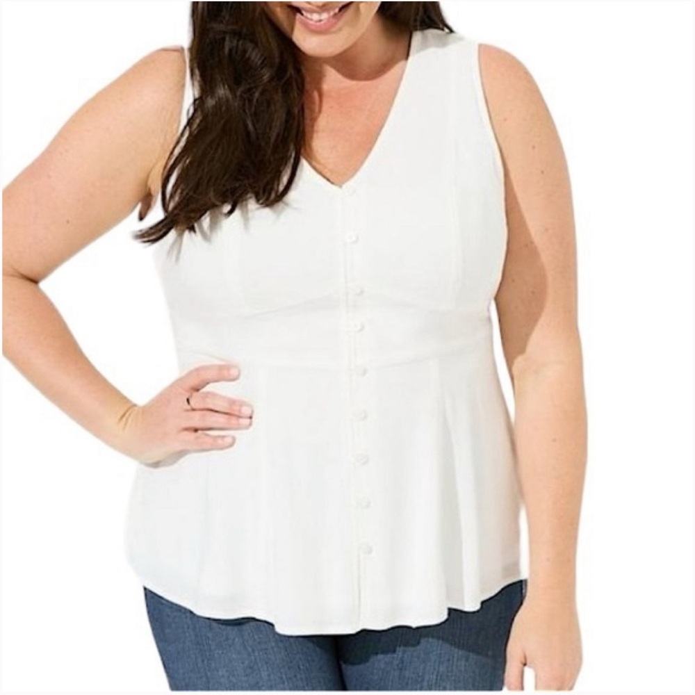 Torrid NWT Slub Button Front Tie Back Tank Top Plus Size 5X